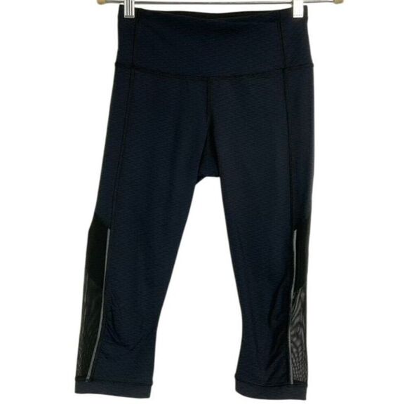 Lululemon Mid-Rise Cropped Mesh Paneled Leggings Women’s Size 6 - Picture 1 of 12